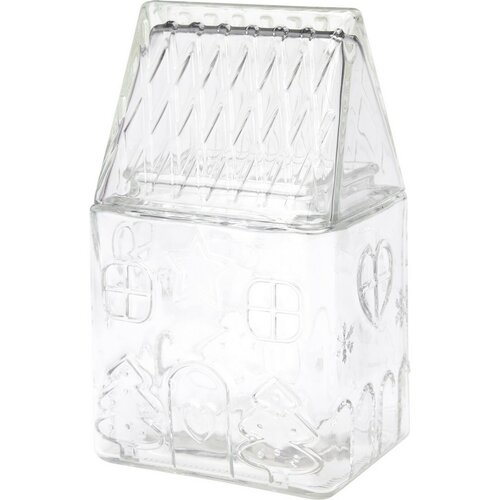Weihnachtliche Glasdose Häuschen 13 × 10 × 22 cm