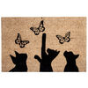Kokosová rohožka Mačky a motýle, 40 x 60 cm