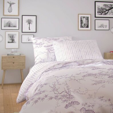 Kvalitex Бавовняна постільна білизна Nordic Disa фіолетовий, 140 x 200 см, 70 x 90 см