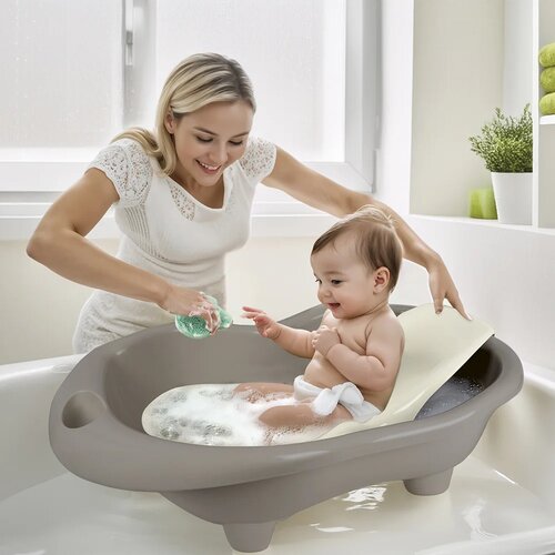 Cadă pentru copii Dolu Hippo cu șezlong, gri, 26 x84,5 x 50,5 cm