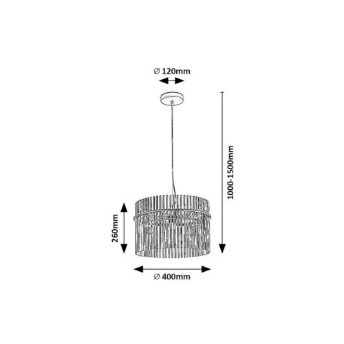 Rabalux 72261 wiszący żyrandol metalowy Inesa