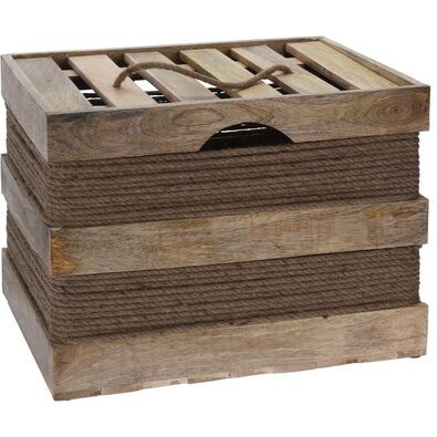 Sada dekoračních dřevěných boxů Mango wood, 2 ks
