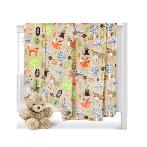 Bellatex Pătură pentru copii Ella Animale înpădure, 100 x 150 cm