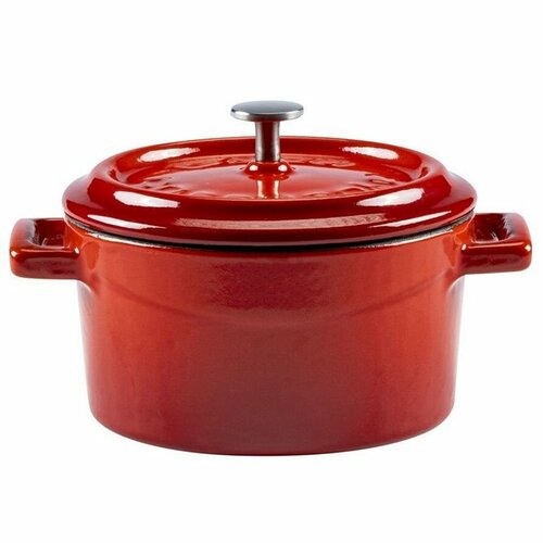 LAVA Metall Gusseisen Topf Durchmesser 10 cm, Rot, 0,35 l