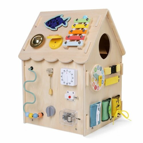 2Kids Toys Activity board Domeček přírodní