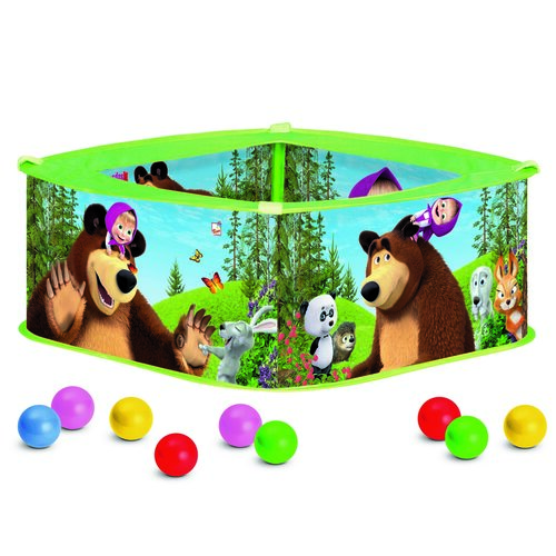 Bino Bazén s balonky Máša a medvěd, 30 x 75 x 75 cm