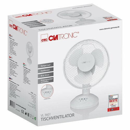 Clatronic VL 3601 stolný ventilátor 23 cm, biela