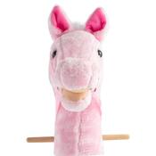Baby Mix Hobby Horse z zvokom in kolesci Rosie roza, 95 x 23 x 23 cm
