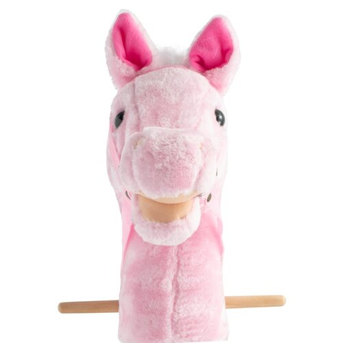 Baby Mix Hobby Horse cu sunet și roți Rosie roz, 95 x 23 x 23 cm