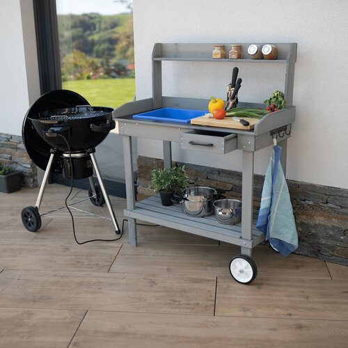 Gartenarbeitstisch Bardy, grau, 94 x 49 x 120 cm
