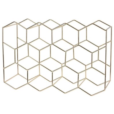 EH Stojak na wino na 11 butelek Hexagon, złoty