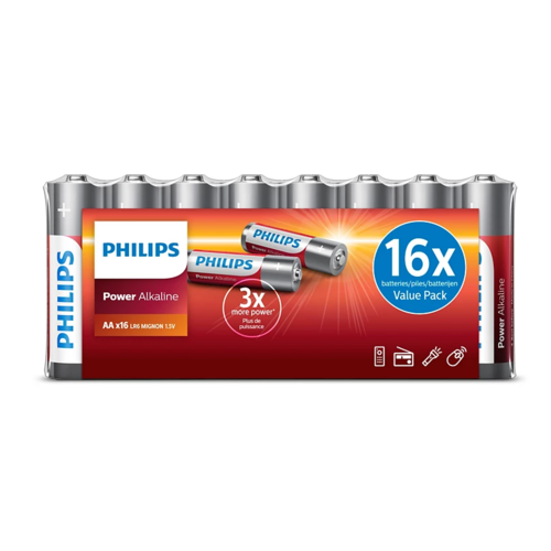 Philips AA baterije 1,5 V Power Alkaline, 16 kosov