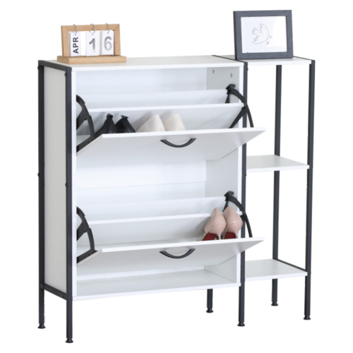 SOVIO cipőtartó, 2 polcos, fehér