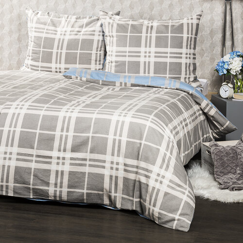 Lenjerie de pat bumbac flanel 4Home, Cub albastru, 140 x 200 cm, 70 x 90 cm