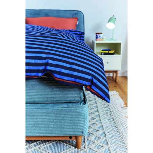 Lenjerie de pat din bumbac Tom Tailor Dark Navy & Cool Blue, 200 x 220 cm, 2x 80 x 80 cm