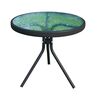 Garten Beistelltisch, schwarzer Stahl/gehärtetes Glas, HABIR