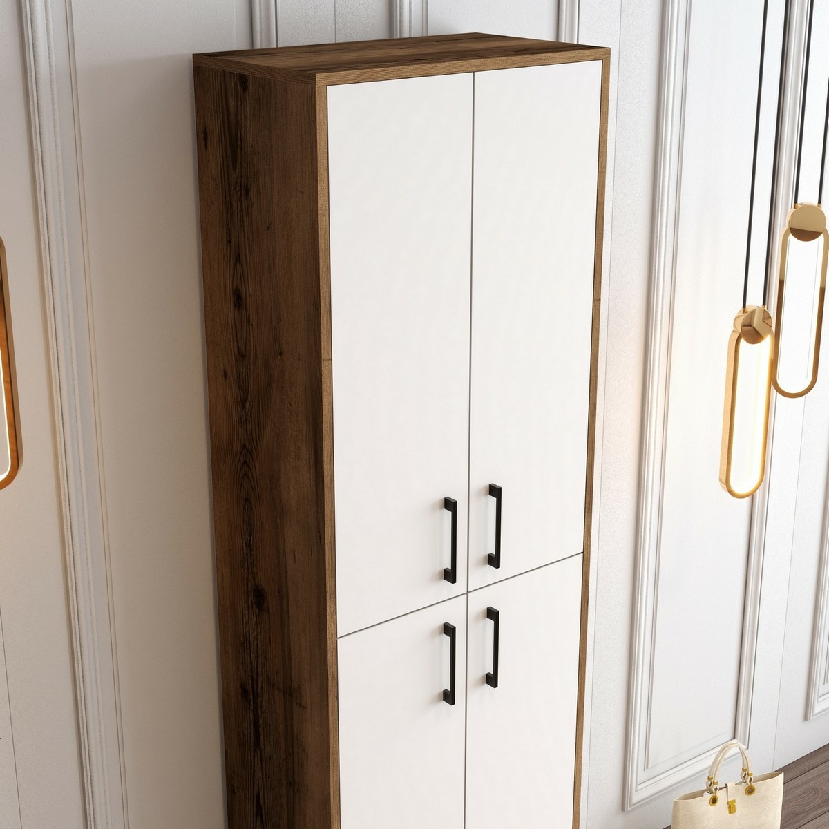 Skriňa Berlin Walnut and White