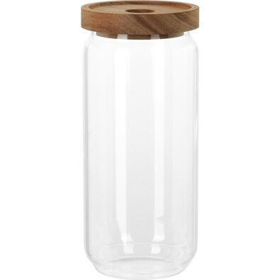 Glasdose mit Akazienholzdeckel, 1000 ml
