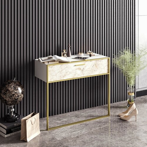 Dekorativer Tisch Polka White