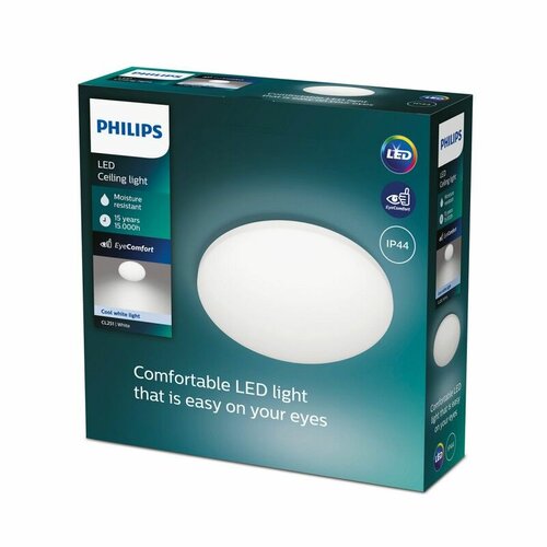 Philips 8718699680619 stropné LED svietidlo Zarpy 10 W 1050lm 4000K IP44, biela