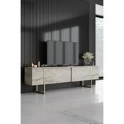 Luxe Travertine and Gold TV-asztal