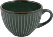 Set de 6 cești din ceramică cu farfurioare Linea210 ml, verde