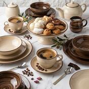 Banquet Set of 6 shallow plates Palas 27 cm, cream