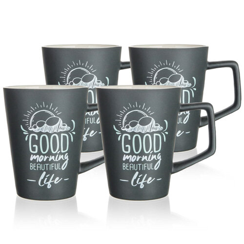 Banquet 4-delni set keramických skodelic COFFEEGOOD MORNING, 450 ml