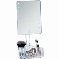Oglindă cosmetică Wenko cu iluminare din spate cuLED și organizator Trenno