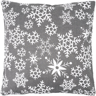 Vianočná obliečka na vankúšik Vločky sivá, 40 x 40 cm