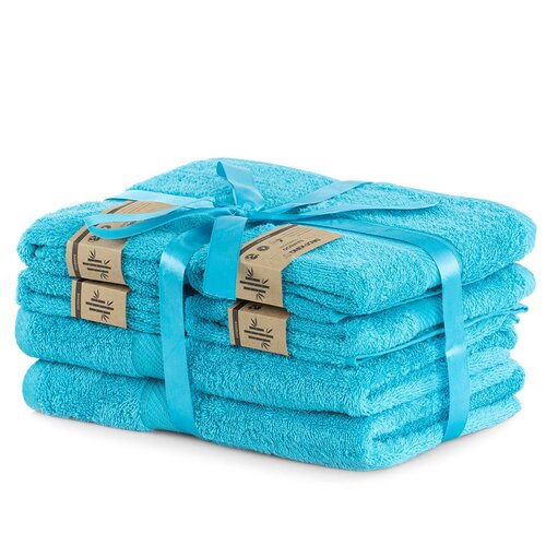 DecoKing Zestaw ręczników Bamby turkusowy, 4 szt. 50 x 100 cm, 2 szt. 70 x 140 cm