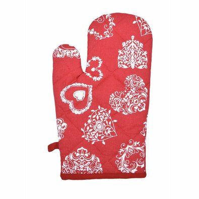 Різдвяна кухонна рукавичка «Серце червоне», 18 x28 см