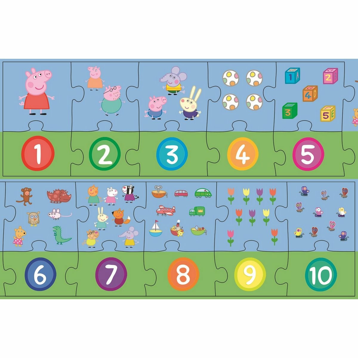 Puzzle educațional Trefl Numere Peppa Pig, 20piese