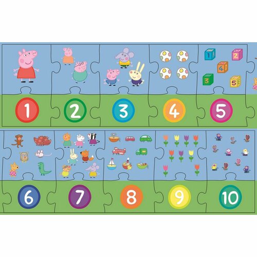 Trefl Puzzle edukacyjne Liczby Świnka Peppa, 20elementów