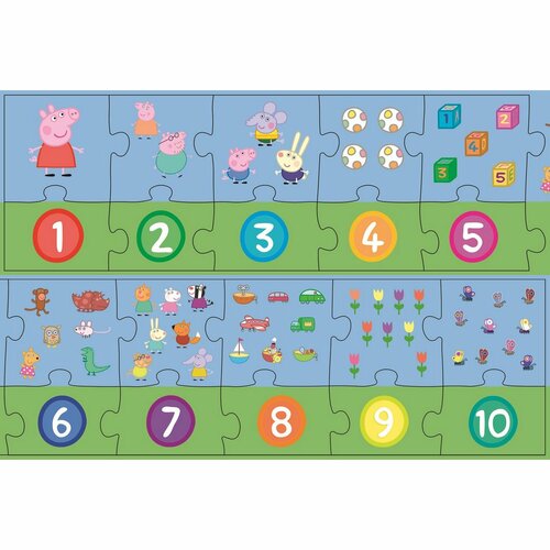 Trefl Vzdělávací puzzle Čísla Prasátko Peppa, 20 dílků