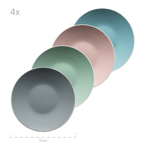 Mäser Jedálenská súprava riadu 16 ks ELISSA II – mix farieb mat