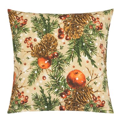 Bellatex Kissen Weihnachten Tannenzapfen und Weihnachtsäpfel, 45 x 45 cm