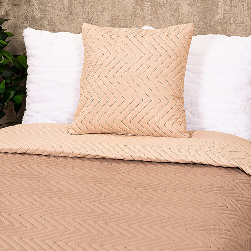4Home Narzuta na łóżko Doubleface jasnobrązowy/brązowy, 140 x 240 cm, 1 szt. 40 x 40 cm