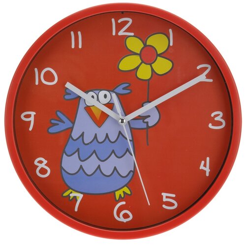 Nástenné hodiny Owl červená, 23 cm