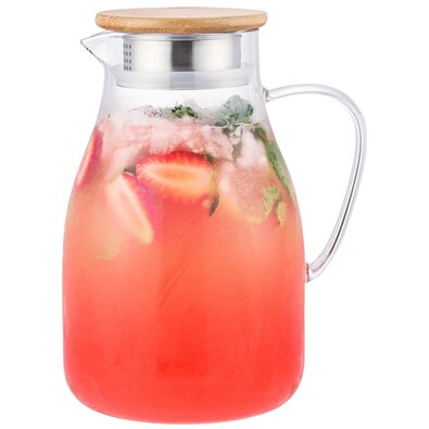 4Home Hot&Cool üveg kancsó Bamboo fedéllel, 1,7 l