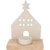 Dekorativer Kerzenhalter „Kirchlein mit Stern“, weiß, 15 × 16 × 8 cm