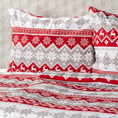 Lenjerie de pat din bumbac Crăciun 4Home Red Nordic, 140 x 220 cm, 70 x 90 cm