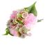 Buchet flori artificiale Bujor cu hortensie, griînchis, 30 cm