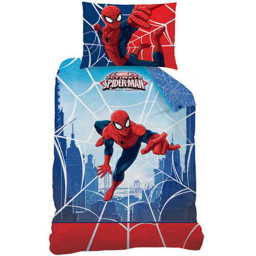 CTI Dziecięca pościel bawełniana Spiderman Web, 140 x 200 cm, 70 x 90 cm