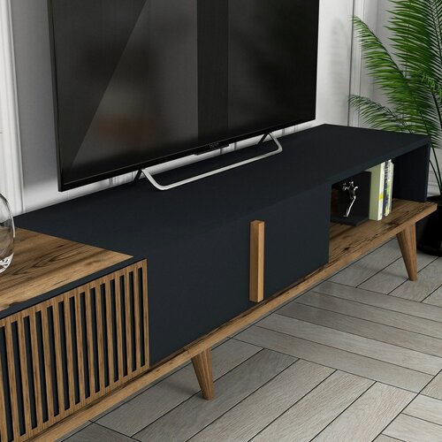 Milen Walnut and Anthracite TV-fal