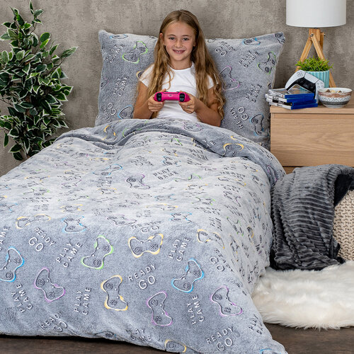 Lenjerie de pat luminoasă din microflanel 4Home Games, 140 x 200 cm, 70 x 90 cm