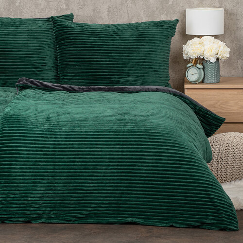 4Home Posteljnina iz mikroflanela Stripe zelena,140 x 200 cm, 70 x 90 cm