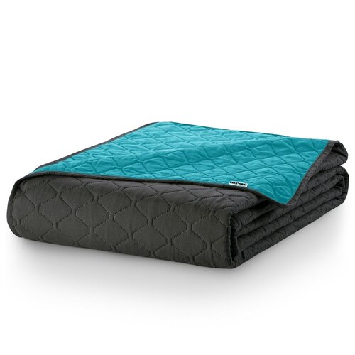 DecoKing Axel Tagesdecke Dunkelblau/Grau, 170 x  210 cm