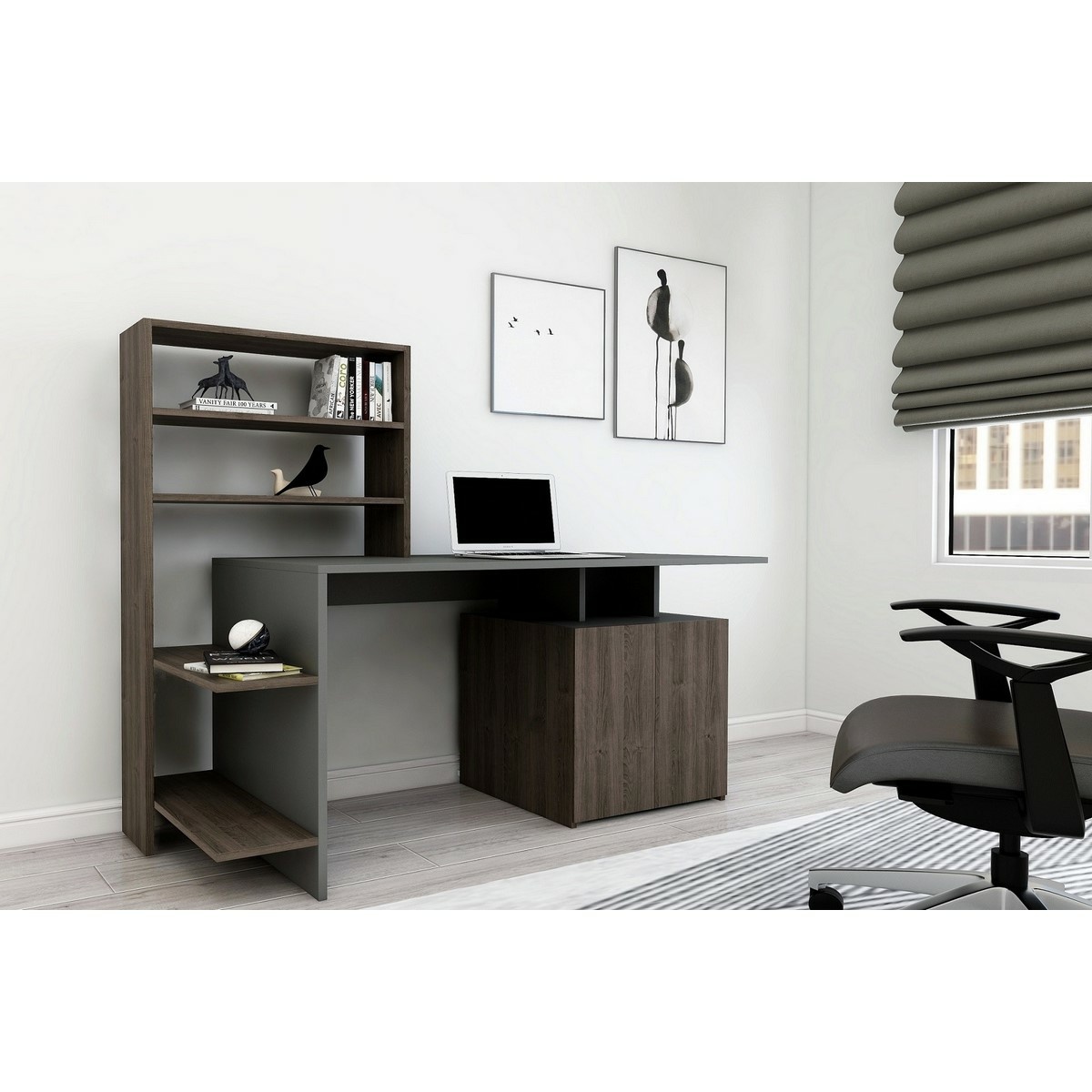 Melis Walnut and Anthracite íróasztal