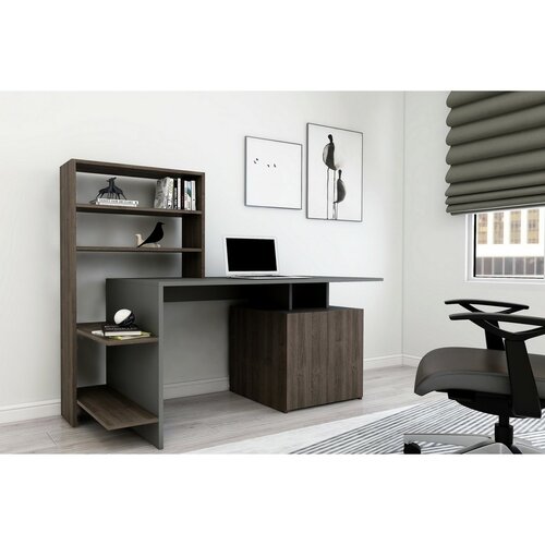 Pracovný stôl Melis Walnut and Anthracite